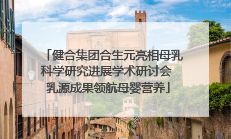 健合集团合生元亮相母乳科学研究进展学术研讨会 乳源成果领航母婴营养