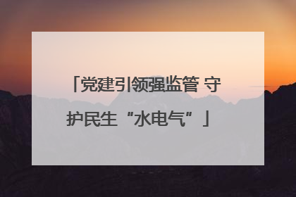 党建引领强监管 守护民生“水电气”