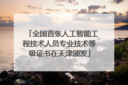 全国首张人工智能工程技术人员专业技术等级证书在天津颁发