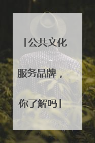 公共文化服务品牌，你了解吗