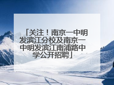 关注！南京一中明发滨江分校及南京一中明发滨江南浦路中学公开招聘