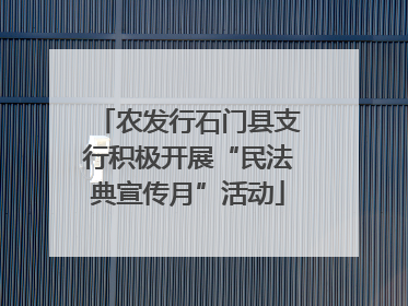农发行石门县支行积极开展“民法典宣传月”活动