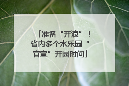 准备“开浪”！省内多个水乐园“官宣”开园时间