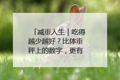 减重人生｜吃得越少越好？比体重秤上的数字，更有意义的是什么？