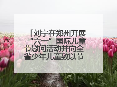 刘宁在郑州开展“六一”国际儿童节慰问活动并向全省少年儿童致以节日祝福