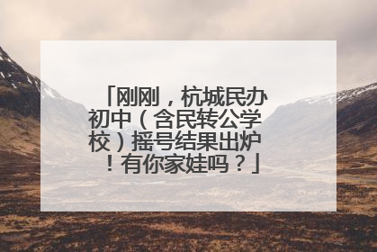 刚刚，杭城民办初中（含民转公学校）摇号结果出炉！有你家娃吗？