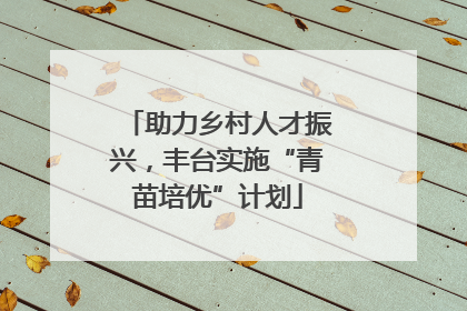 助力乡村人才振兴，丰台实施“青苗培优”计划
