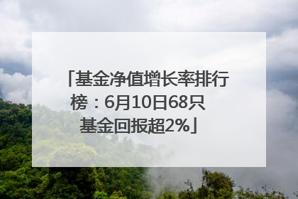 基金净值增长率排行榜：6月10日68只基金回报超2%