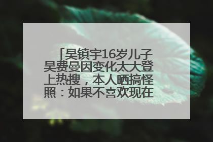 吴镇宇16岁儿子吴费曼因变化太大登上热搜，本人晒搞怪照：如果不喜欢现在的我可以离开