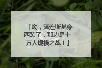 呦，泽连斯基穿西装了，那边是十万人规模之战！