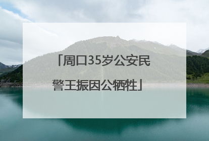 周口35岁公安民警王振因公牺牲