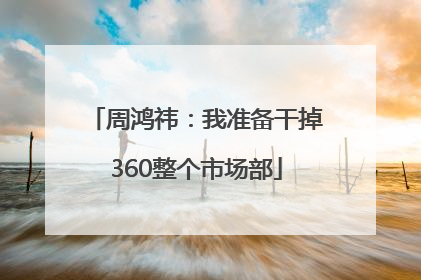 周鸿祎：我准备干掉360整个市场部