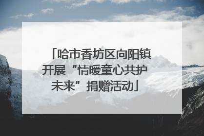 哈市香坊区向阳镇开展“情暖童心共护未来”捐赠活动