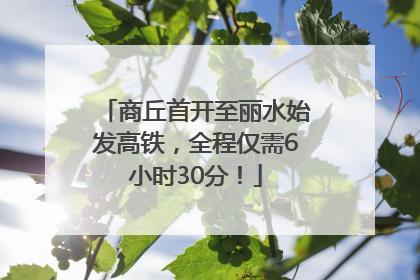 商丘首开至丽水始发高铁，全程仅需6小时30分！