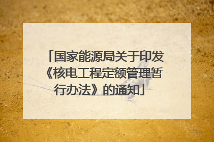 国家能源局关于印发《核电工程定额管理暂行办法》的通知