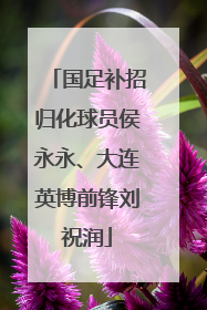 国足补招归化球员侯永永、大连英博前锋刘祝润