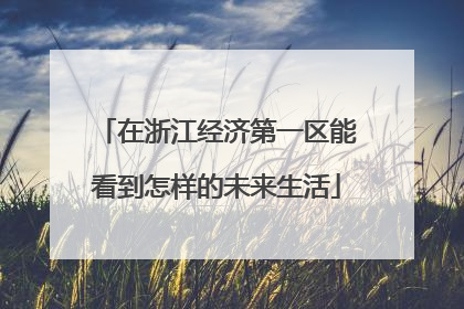 在浙江经济第一区能看到怎样的未来生活