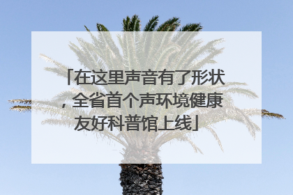 在这里声音有了形状，全省首个声环境健康友好科普馆上线