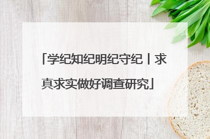 学纪知纪明纪守纪丨求真求实做好调查研究