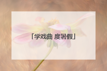 学戏曲 度暑假