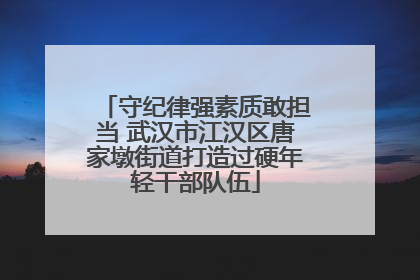 守纪律强素质敢担当 武汉市江汉区唐家墩街道打造过硬年轻干部队伍