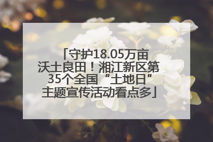 守护18.05万亩沃土良田！湘江新区第35个全国“土地日”主题宣传活动看点多