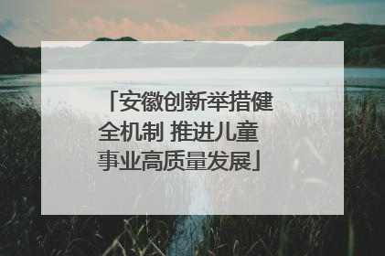 安徽创新举措健全机制 推进儿童事业高质量发展