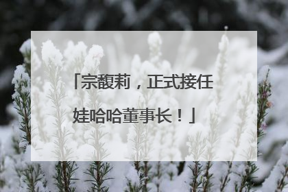 宗馥莉，正式接任娃哈哈董事长！