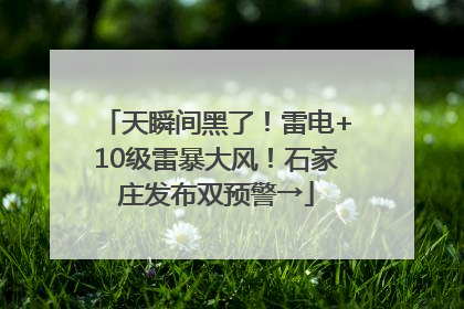 天瞬间黑了！雷电+10级雷暴大风！石家庄发布双预警→