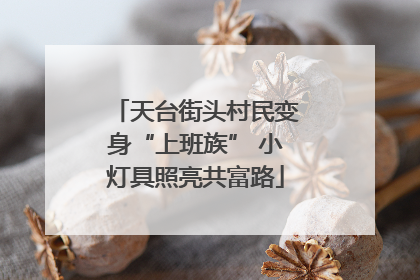 天台街头村民变身“上班族” 小灯具照亮共富路