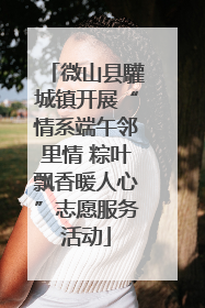 微山县驩城镇开展“情系端午邻里情 粽叶飘香暖人心”志愿服务活动