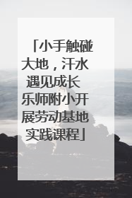 小手触碰大地，汗水遇见成长 乐师附小开展劳动基地实践课程