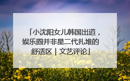 小沈阳女儿韩国出道，娱乐圈并非星二代扎堆的舒适区｜文艺评论