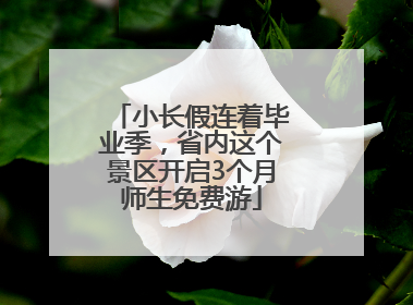 小长假连着毕业季，省内这个景区开启3个月师生免费游
