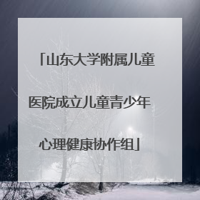 山东大学附属儿童医院成立儿童青少年心理健康协作组