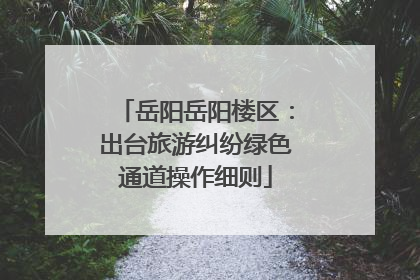 岳阳岳阳楼区：出台旅游纠纷绿色通道操作细则