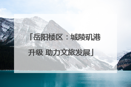 岳阳楼区：城陵矶港升级 助力文旅发展