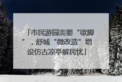 市民游园需要“歇脚”，舒城“微改造”增设仿古凉亭解民忧