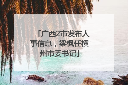 广西2市发布人事信息，梁枫任横州市委书记