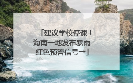 建议学校停课！海南一地发布暴雨红色预警信号→