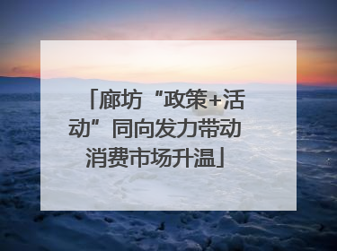 廊坊“政策+活动”同向发力带动消费市场升温
