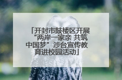 开封市鼓楼区开展“两岸一家亲 共筑中国梦”涉台宣传教育进校园活动