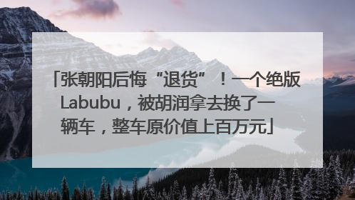 张朝阳后悔“退货”！一个绝版Labubu，被胡润拿去换了一辆车，整车原价值上百万元