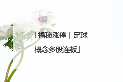 揭秘涨停｜足球概念多股连板