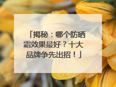 揭秘：哪个防晒霜效果最好？十大品牌争先出招！