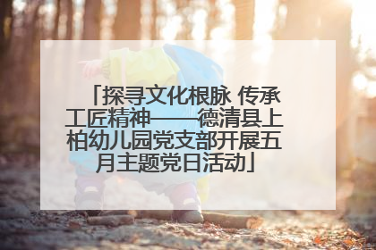 探寻文化根脉 传承工匠精神——德清县上柏幼儿园党支部开展五月主题党日活动