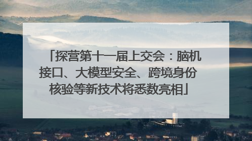 探营第十一届上交会：脑机接口、大模型安全、跨境身份核验等新技术将悉数亮相