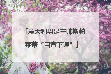意大利男足主帅斯帕莱蒂“自宣下课”