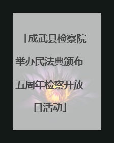 成武县检察院举办民法典颁布五周年检察开放日活动