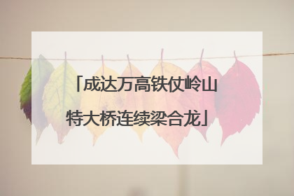 成达万高铁仗岭山特大桥连续梁合龙